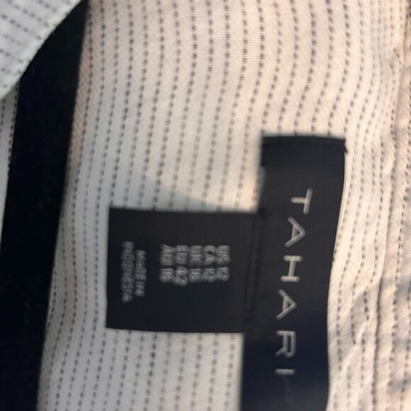 Tahari Striped Linen-Rayon Button-Down Dress – Size 12 – Beige & White - Picture 9 of 9